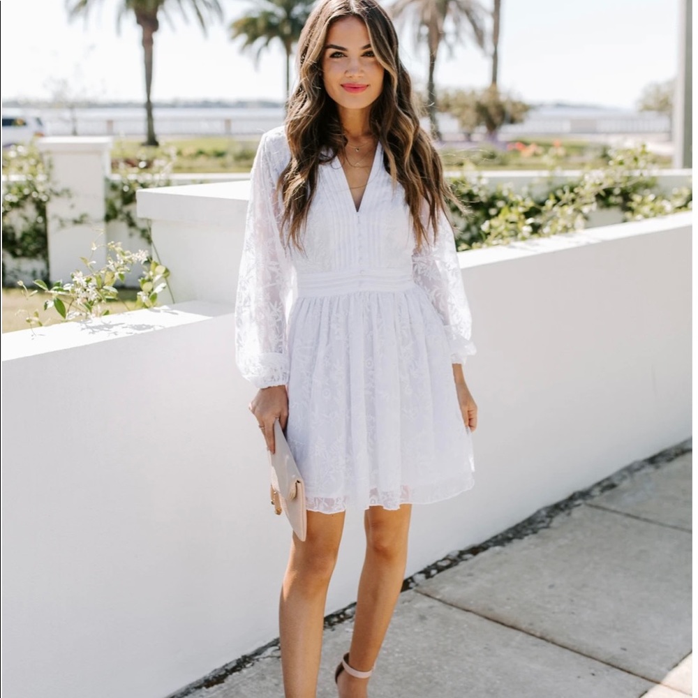 VICI BEST BEHAVIOR EMBROIDERED BUTTON DOWN DRESS